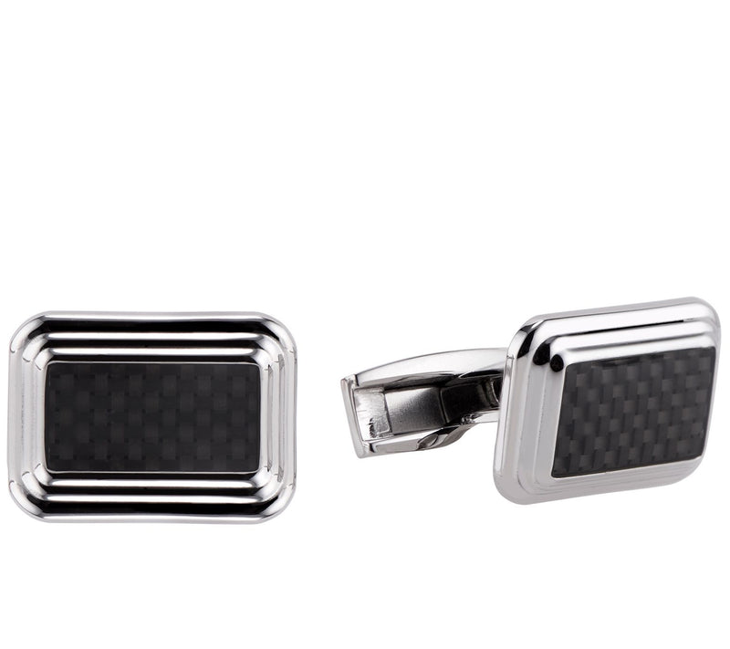 James Michael Men's Stainless Carbon Fiber CuffLinks — Main view
