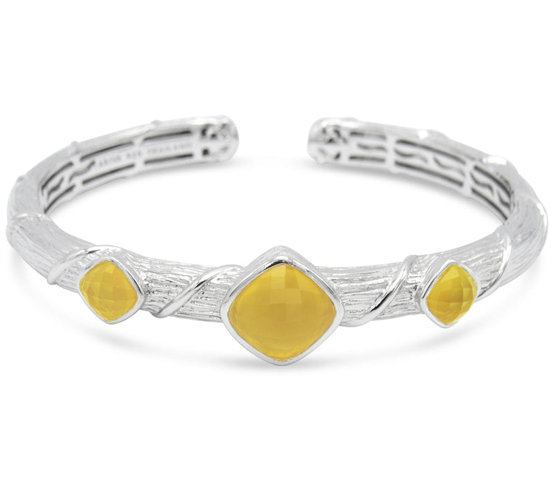 Ariva Yellow Chalcedony Doublet Cuff, SterlingSilver — Main view