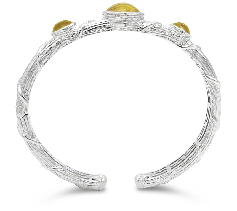 Ariva Yellow Chalcedony Doublet Cuff, SterlingSilver — View 2