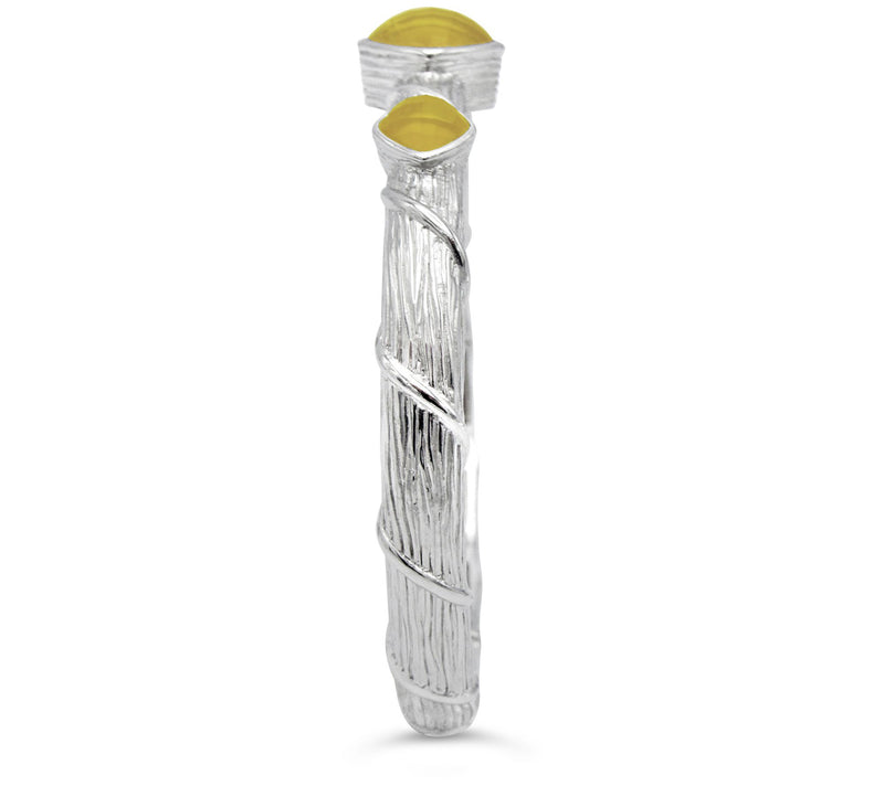 Ariva Yellow Chalcedony Doublet Cuff, SterlingSilver — View 4