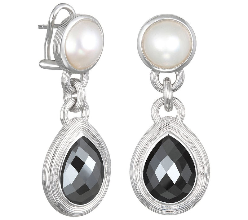 Ariva Cultured Mabe Pearl & Hematite Earrings, Sterling Silver — Main view