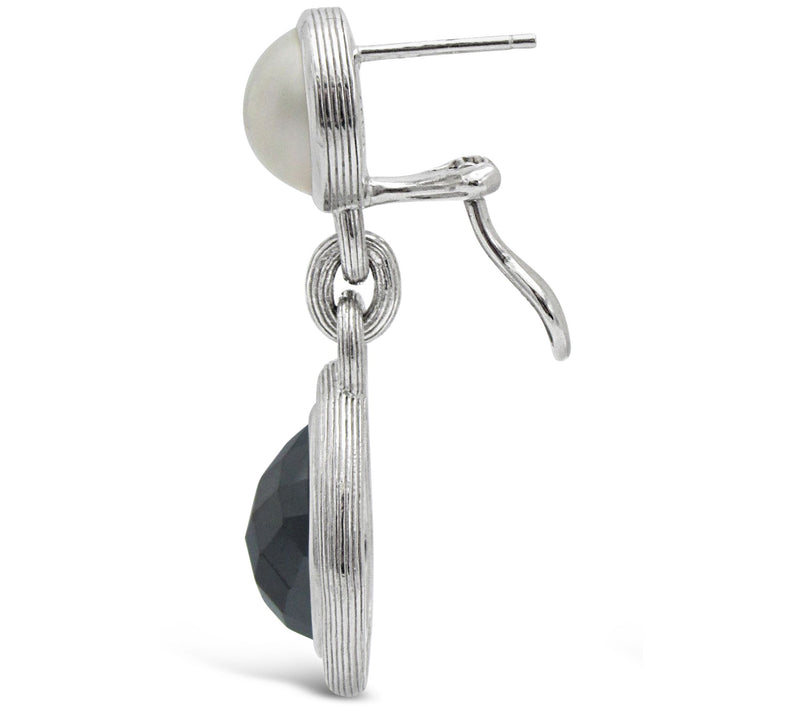 Ariva Cultured Mabe Pearl & Hematite Earrings, Sterling Silver — View 3