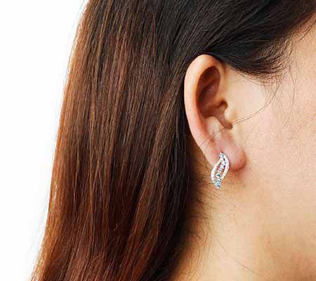 Diamonique Sterling Silver Simulated Gemstone Earrings — View 7