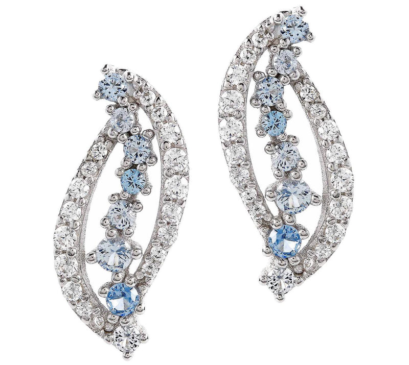 Diamonique Sterling Silver Simulated Gemstone Earrings — View 3