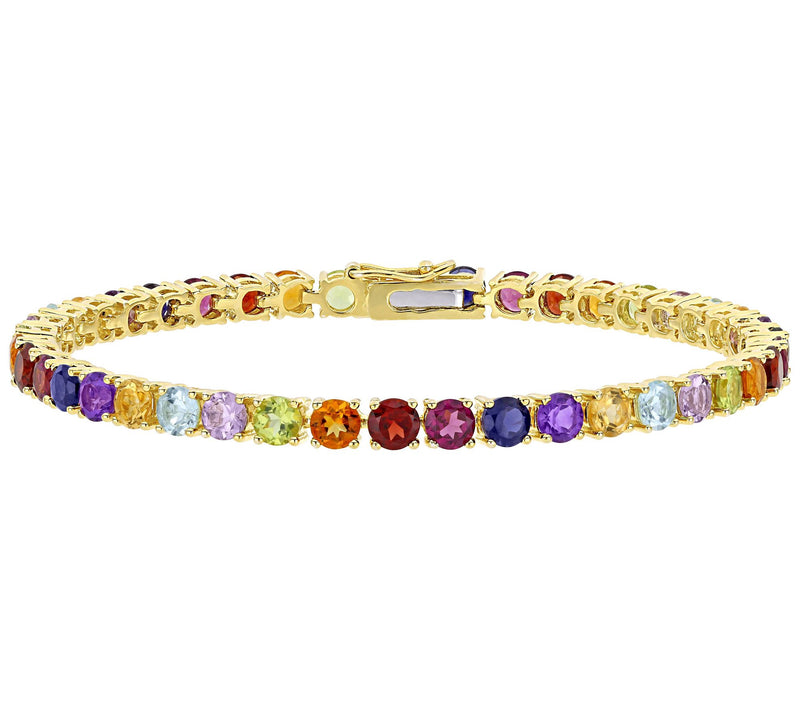 18K Gold Clad Sterling 11.95 cttw Multi-Gemstone Bracelet — Main view