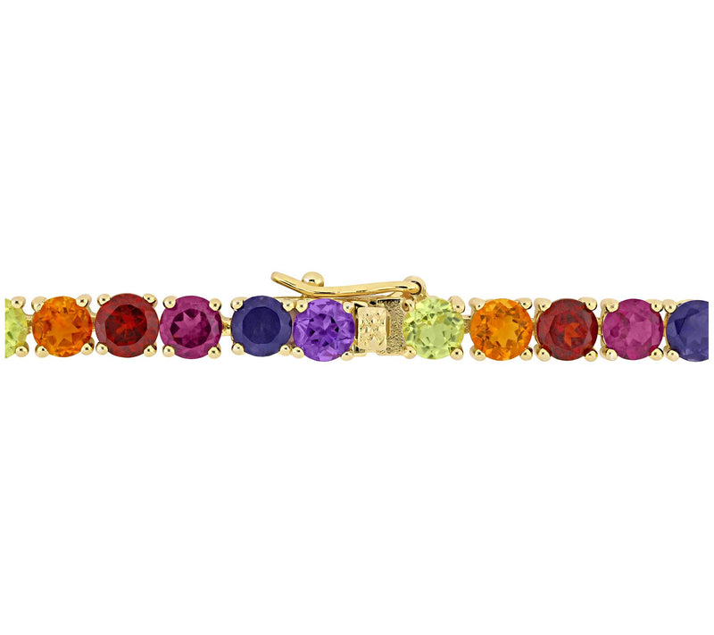 18K Gold Clad Sterling 11.95 cttw Multi-Gemstone Bracelet — View 2