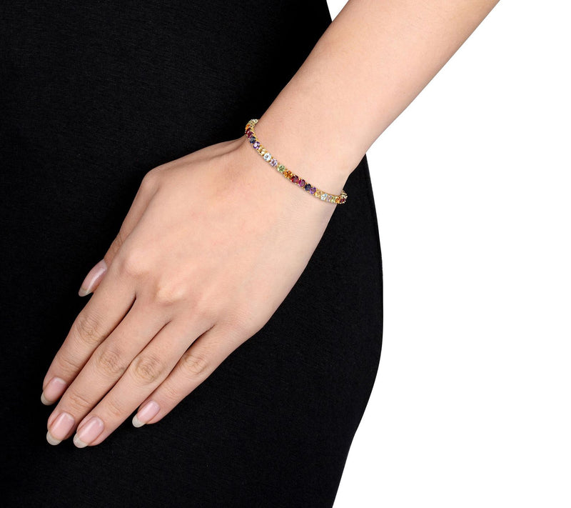 18K Gold Clad Sterling 11.95 cttw Multi-Gemstone Bracelet — View 3