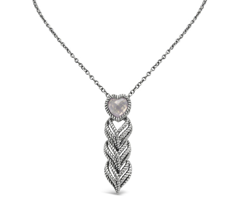 Tiffany Kay Studio Sterling 1.50 cttw Rose Quar tz Necklace — Main view