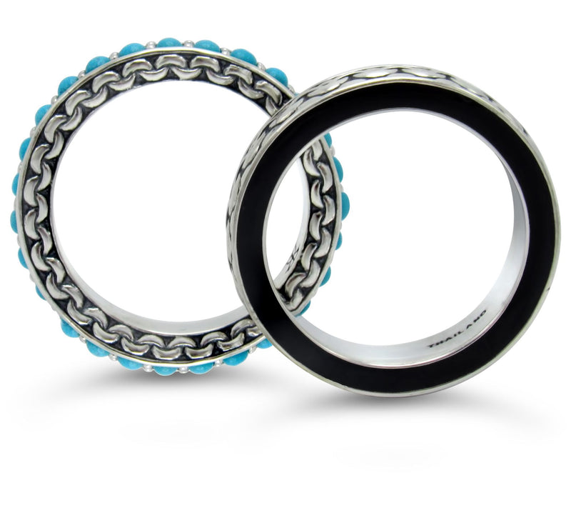 Tiffany Kay Studio Sterling Silver Turquoise St ack Ring Set — View 3