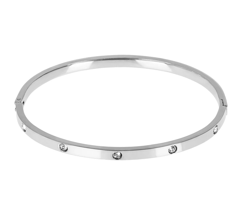 Steel by Design Crystal Accent Hinged Bangle — Main view