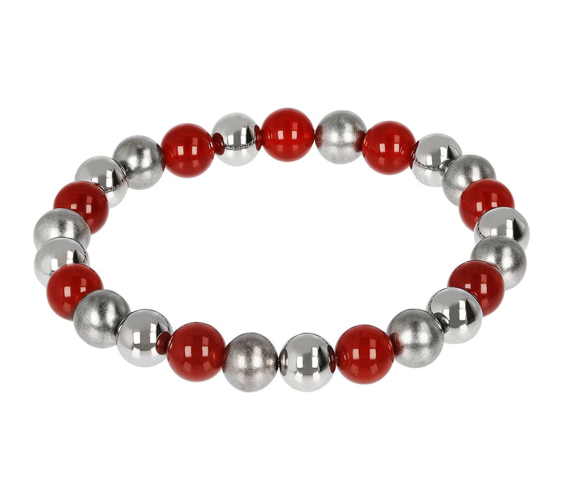 Steel by Design Gemstone Bead Stretch Bracelet — View 7