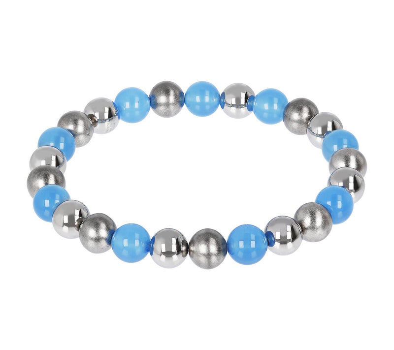 Steel by Design Gemstone Bead Stretch Bracelet — View 5