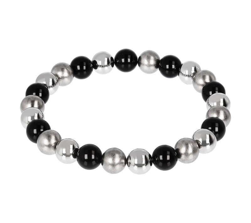 Steel by Design Gemstone Bead Stretch Bracelet — View 3