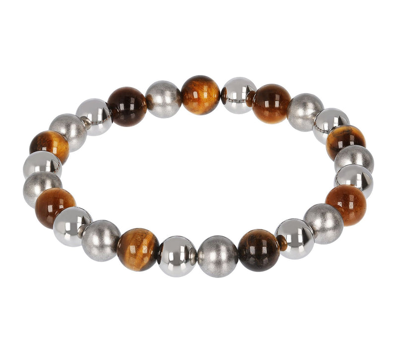 Steel by Design Gemstone Bead Stretch Bracelet — View 11