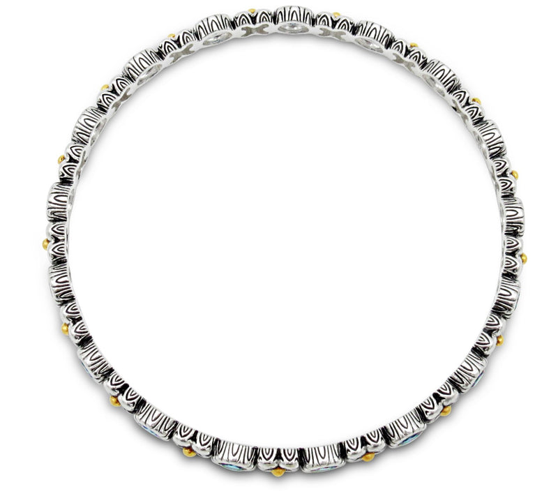 Barbara Bixby Sterling Silver & 18K Gold Gemstone Bangle — View 6