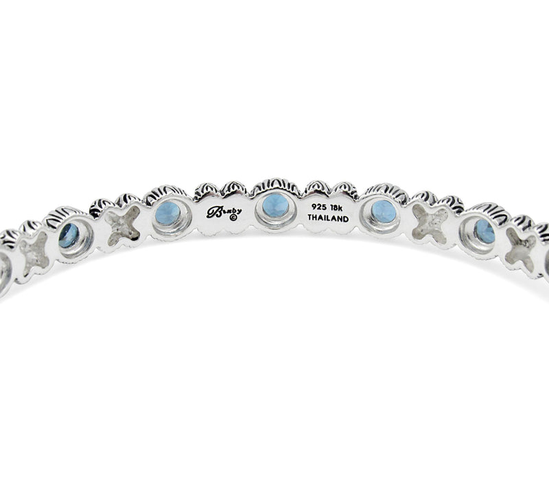 Barbara Bixby Sterling Silver & 18K Gold Gemstone Bangle — View 7