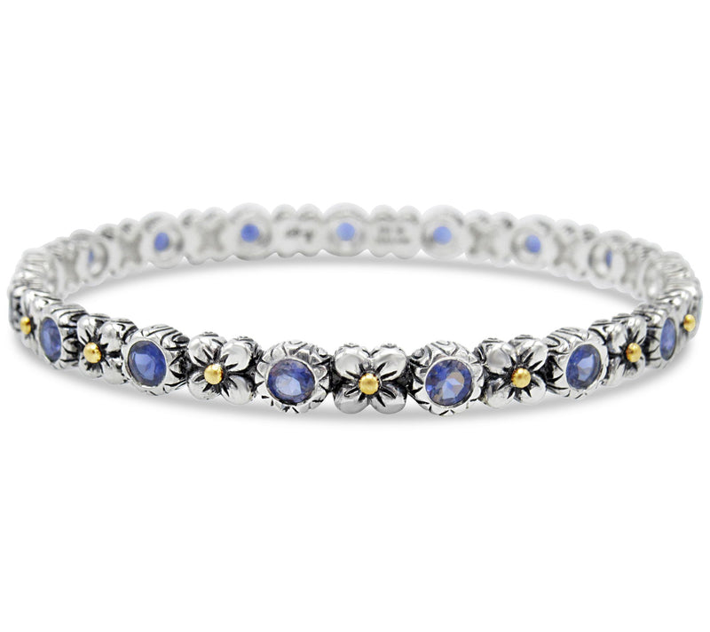 Barbara Bixby Sterling Silver & 18K Gold Gemstone Bangle — View 5
