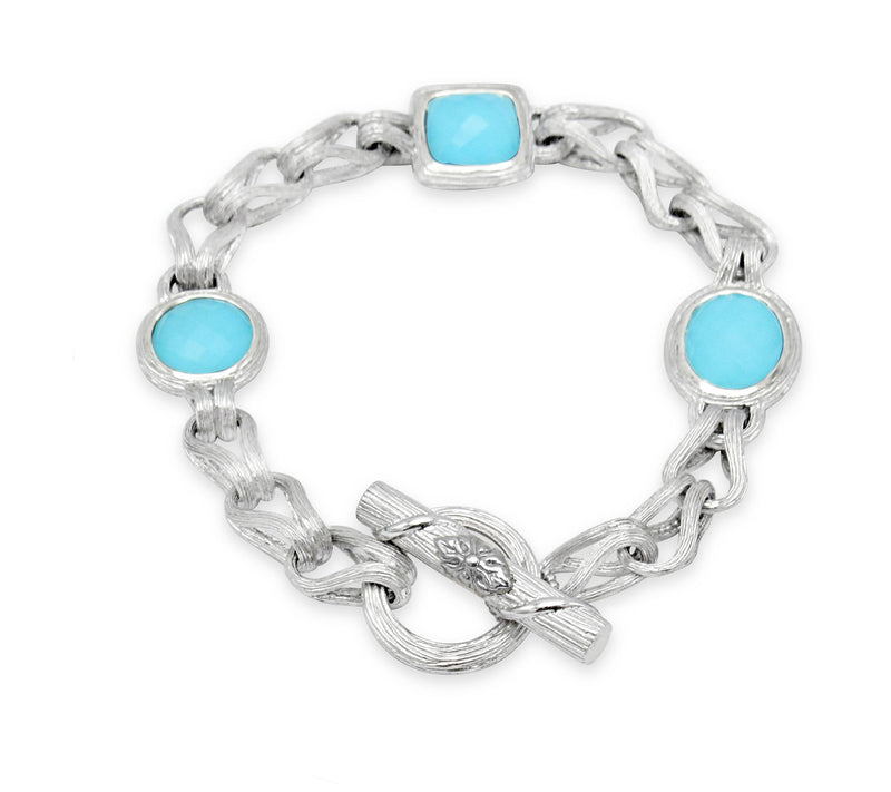 Ariva Sterling Silver Reversible Turquoise Bracelet — View 2