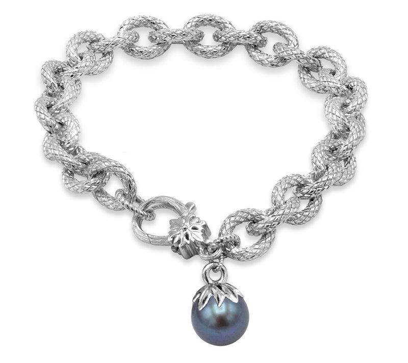 Ariva Sterling Silver Peacock Cultured Pearl Bracelet — Main view