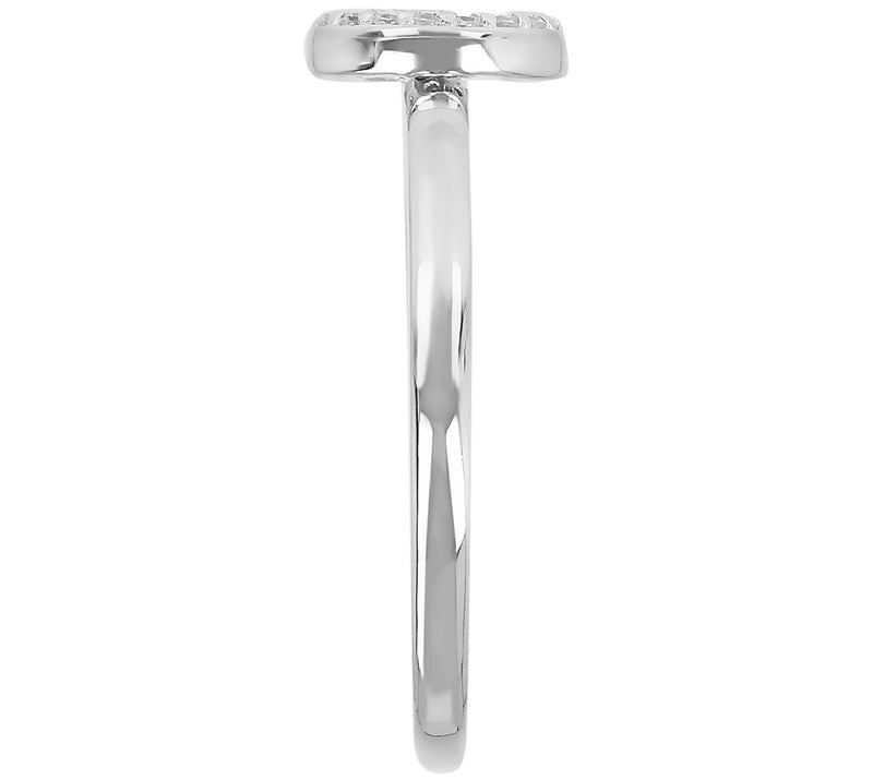 Diamonique Pave Initial Ring, Sterling Silver — View 54