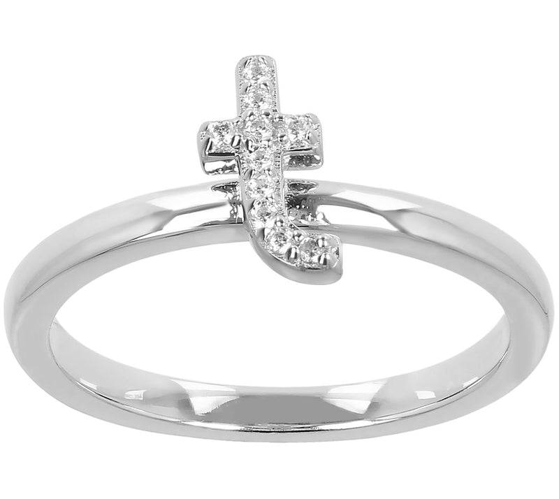 Diamonique Pave Initial Ring, Sterling Silver — View 41