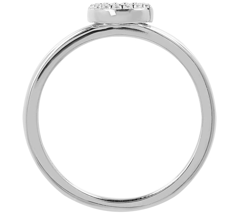 Diamonique Pave Initial Ring, Sterling Silver — View 55