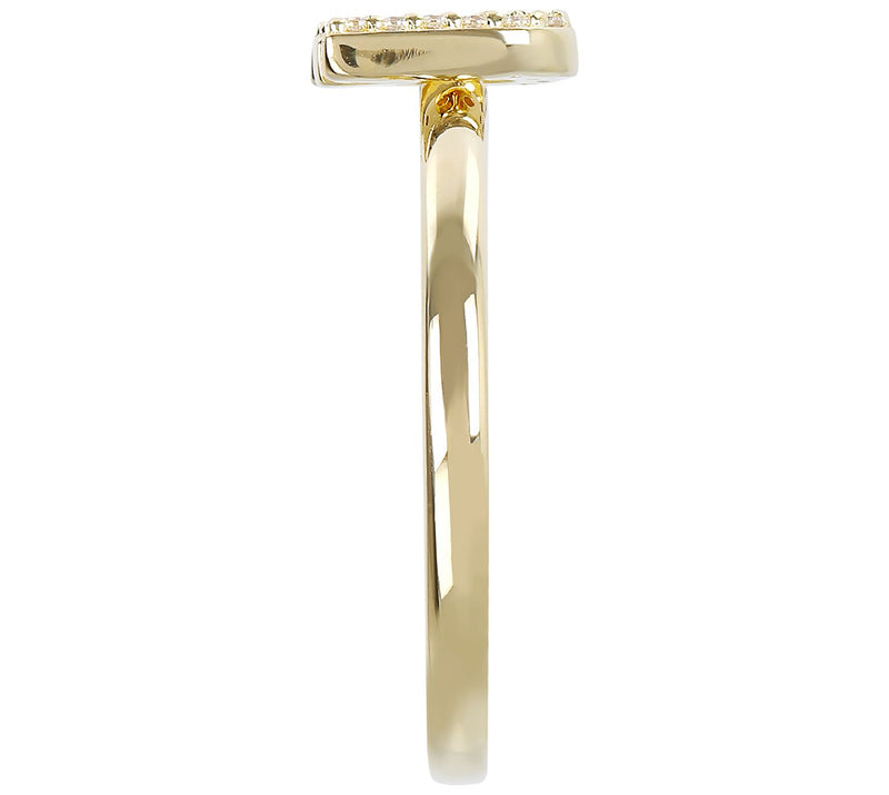 Diamonique Pave Initial Ring, 14K Gold Clad — View 54