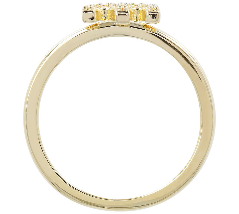 Diamonique Pave Initial Ring, 14K Gold Clad — View 55