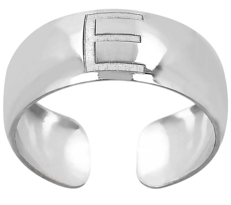 Italian Silver Adjustable Initial Toe Ring — View 11
