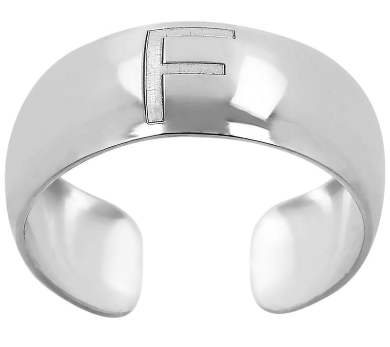 Italian Silver Adjustable Initial Toe Ring — View 13