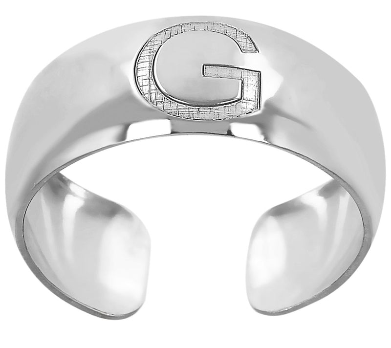 Italian Silver Adjustable Initial Toe Ring — View 15