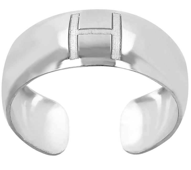 Italian Silver Adjustable Initial Toe Ring — View 17