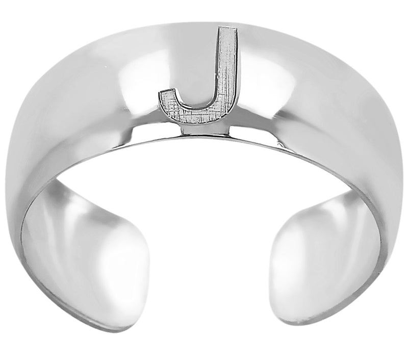 Italian Silver Adjustable Initial Toe Ring — View 21
