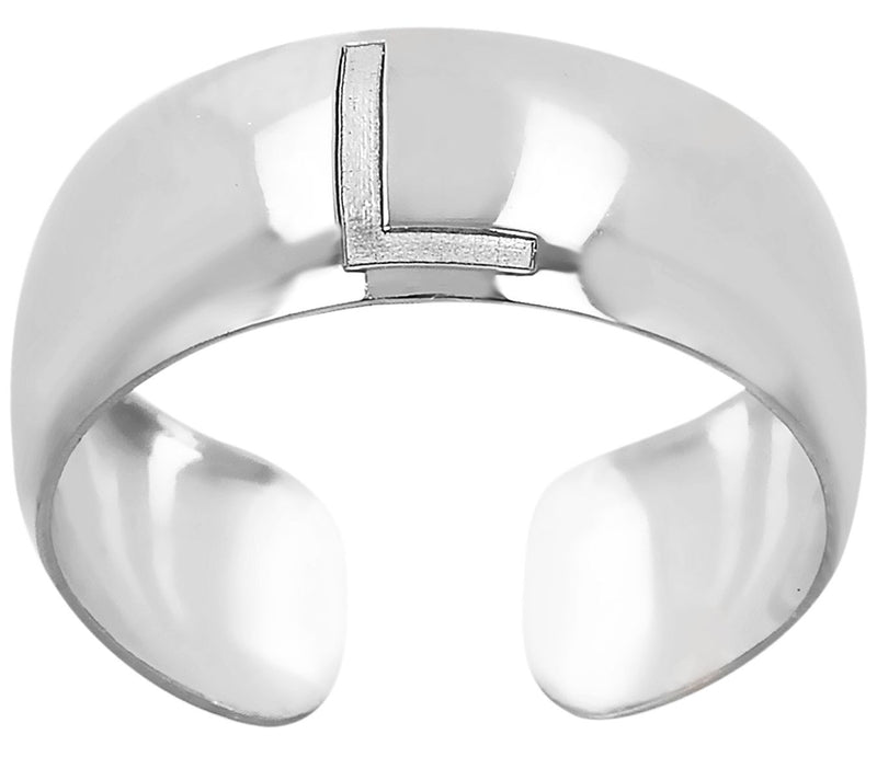 Italian Silver Adjustable Initial Toe Ring — View 25