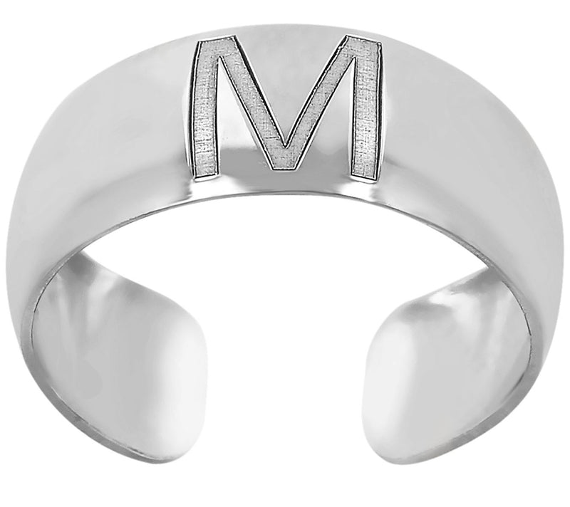 Italian Silver Adjustable Initial Toe Ring — View 27