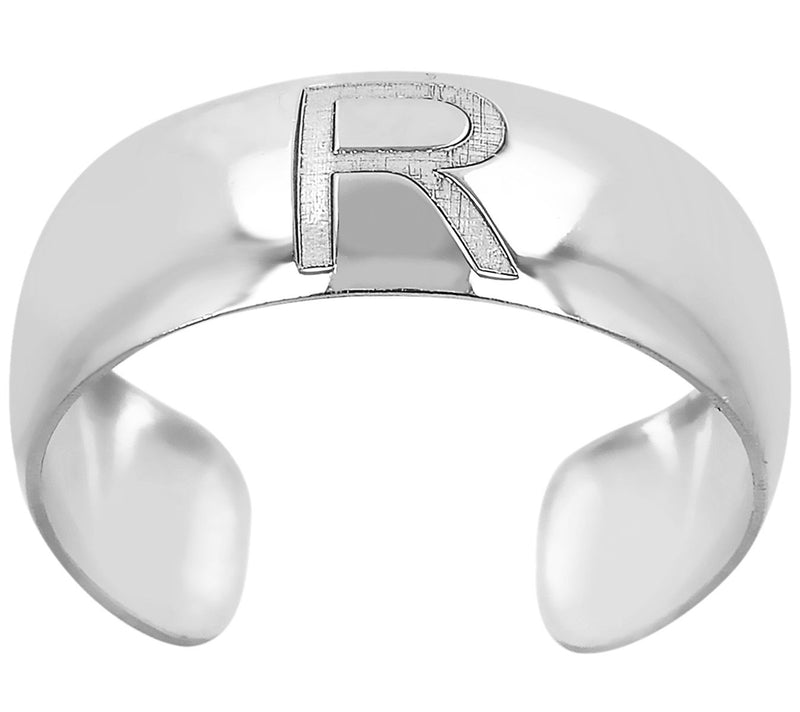 Italian Silver Adjustable Initial Toe Ring — View 37