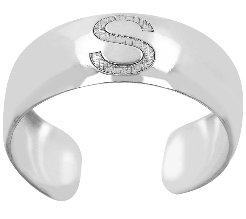 Italian Silver Adjustable Initial Toe Ring — View 39