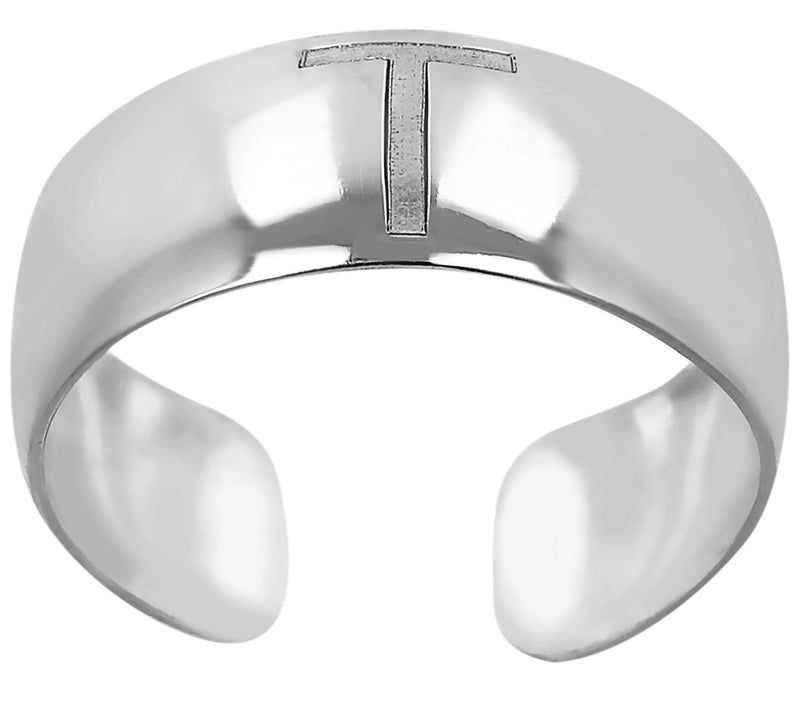 Italian Silver Adjustable Initial Toe Ring — View 41