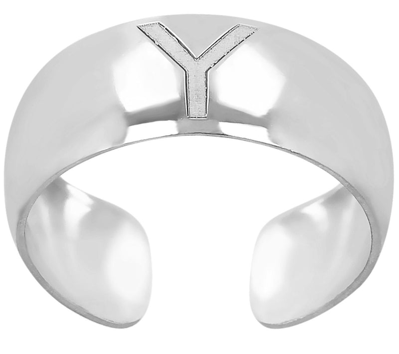 Italian Silver Adjustable Initial Toe Ring — View 51