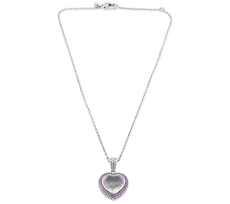 Tiffany Kay Studio Sterling Gemstone Heart Pendant w/ Chain — View 2