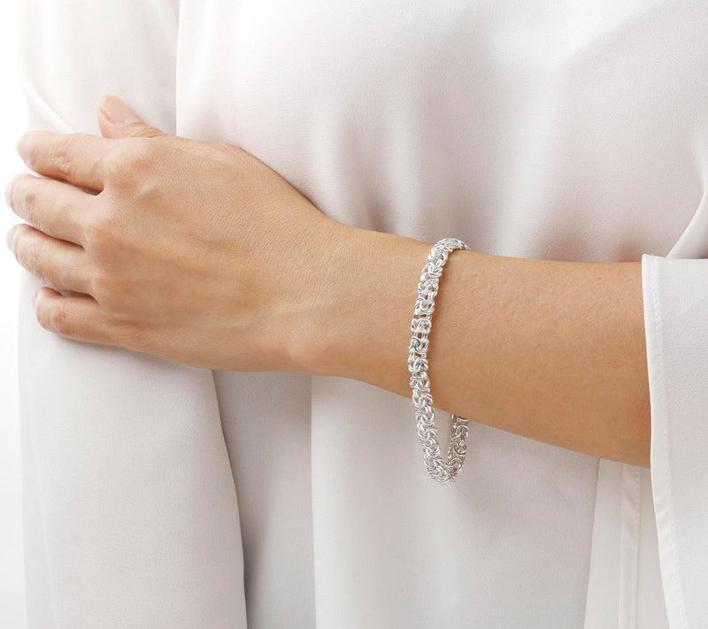 UltraFine Silver Polished Byzantine Link Bracelet — View 3