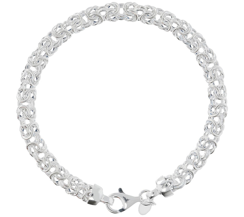 UltraFine Silver Polished Byzantine Link Bracelet — Main view