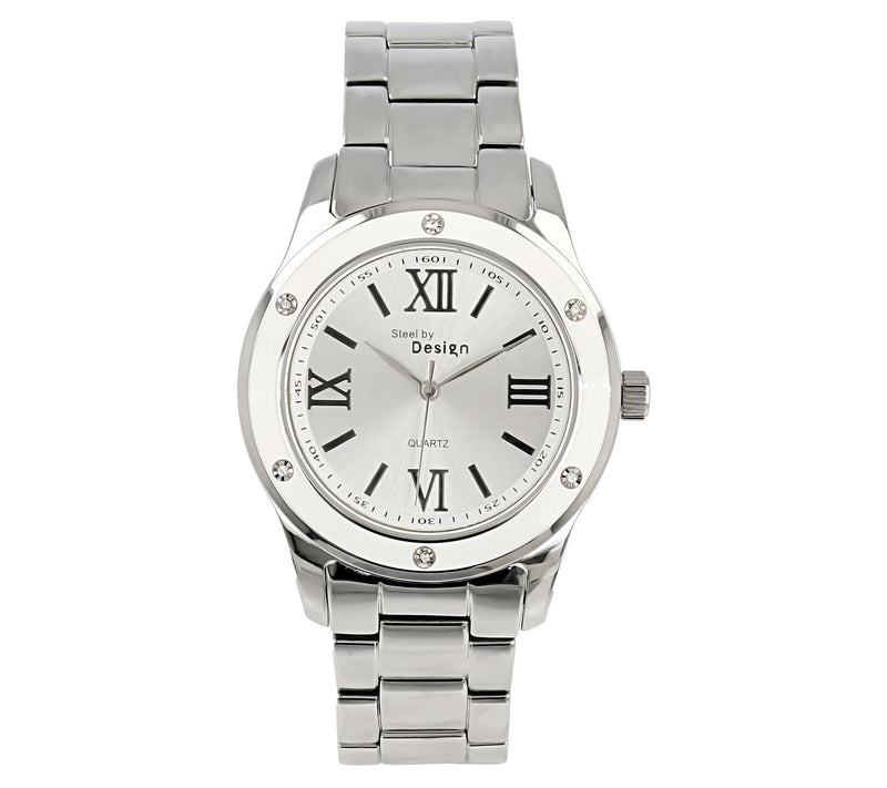Steel By Design Enamel Bezel Stainless Steel Watch — View 9
