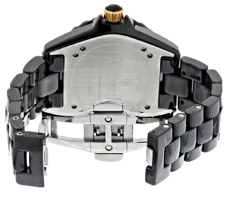 Vicence 14K Gold 1.00 cttw Black Spinel CeramicWatch — View 11