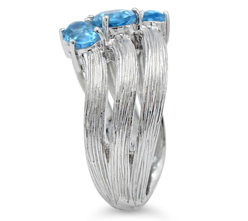 Ariva Sterling Silver 2.00 cttw Blue Topaz Ring — View 3