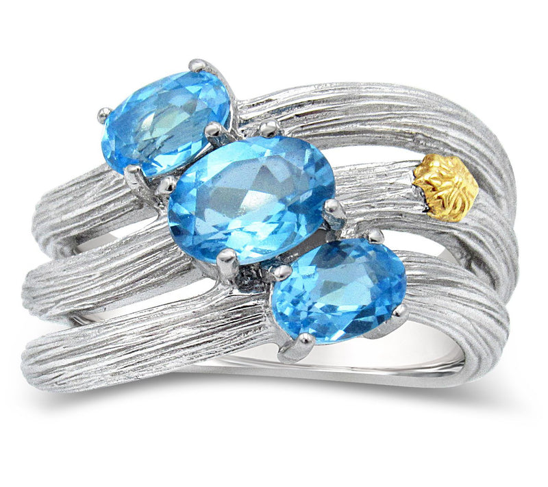 Ariva Sterling Silver 2.00 cttw Blue Topaz Ring — Main view
