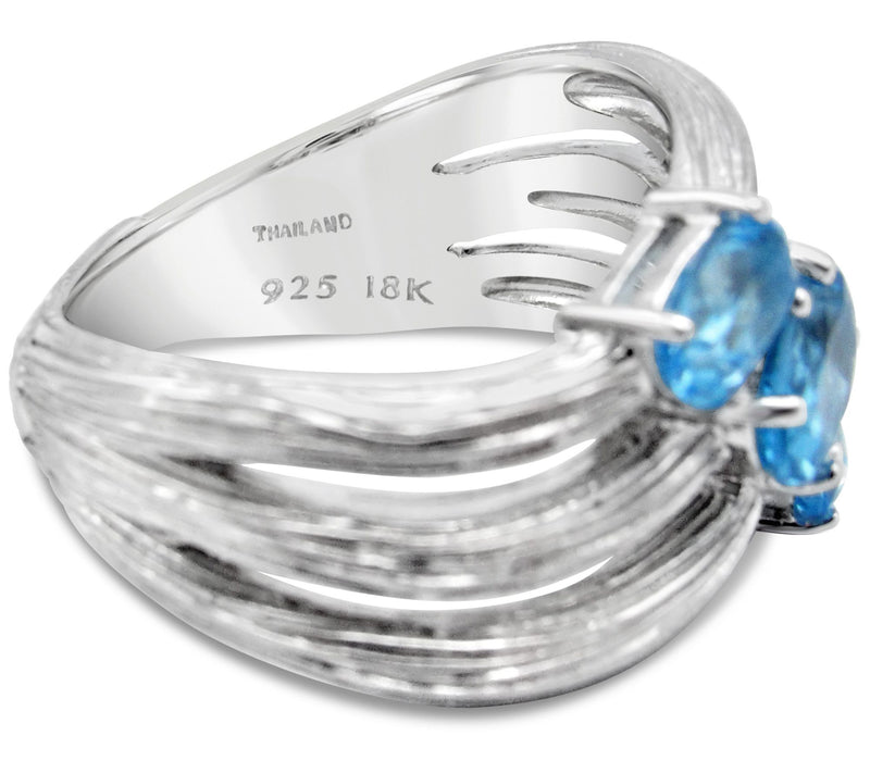 Ariva Sterling Silver 2.00 cttw Blue Topaz Ring — View 4
