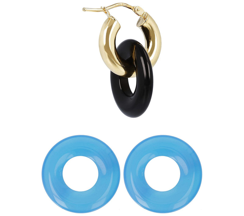 Gem Gossip Gemstone Hoop Earrings, 10K Gold — View 8