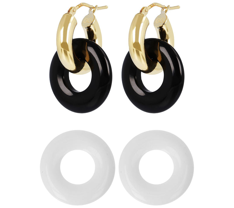 Gem Gossip Gemstone Hoop Earrings, 10K Gold — View 7
