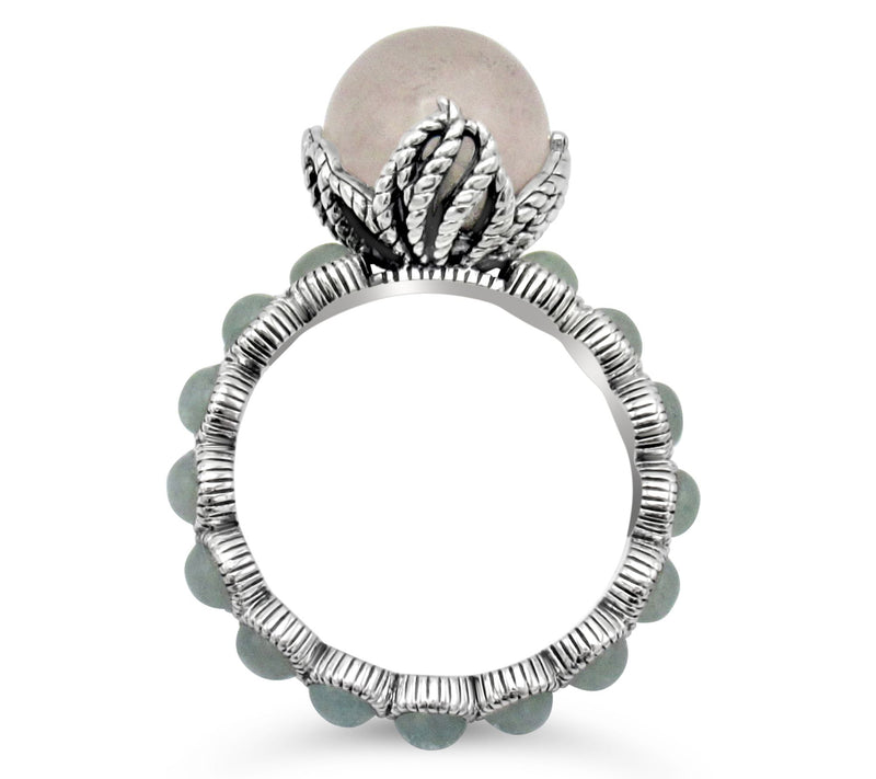 Tiffany Kay Studio Sterling Aventurine & Rose Quartz Bead Ri — View 2